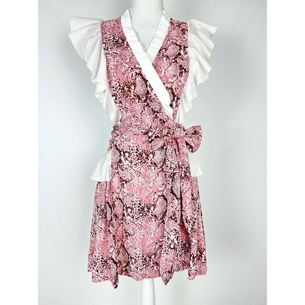 Feather & Find Python Snake Print Ruffle Sleeve W… - image 2